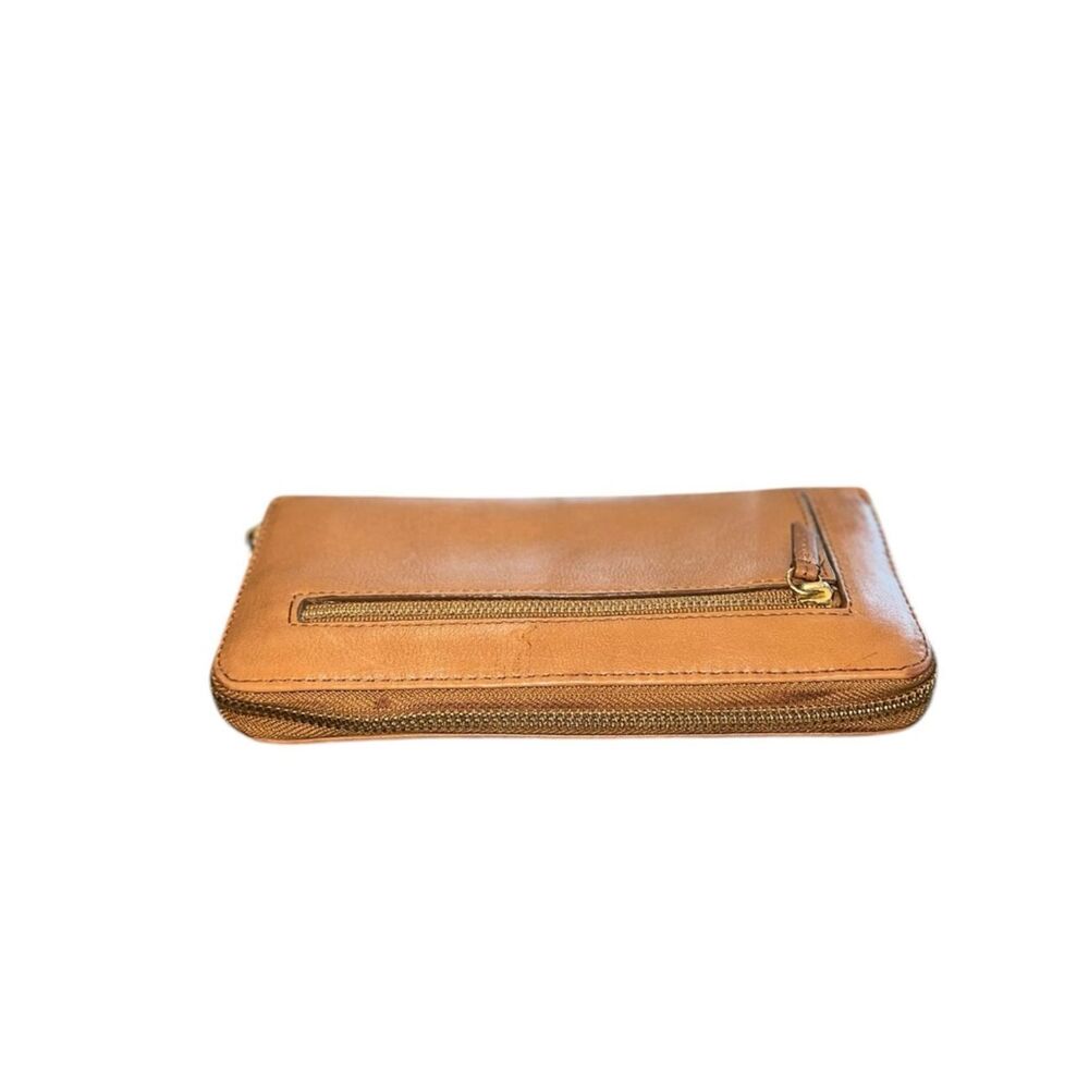 Fossil Women Brown Leather Clutch Wallet Trifold Vintage Zip Around Card Holder - Picture 5 of 11